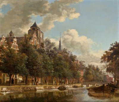 View Down a Dutch Canal, ca. 1670. av Jan van der Heyden