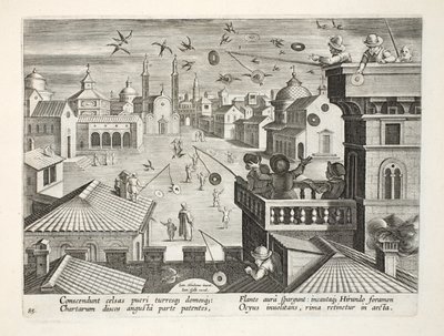 Att fånga svalor med spegelvända skivor med hål, skylt 77, illustration från 
