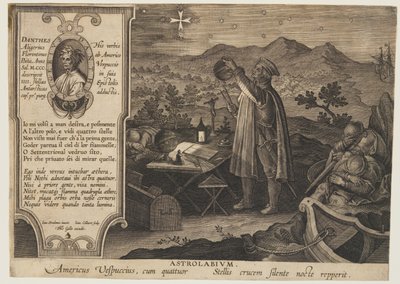 Astrolabiet - Amerigo Vespucci, från Nova Reperta av Jan van der Straet