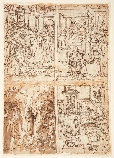 Åtta scener ur San Giovanni Gualbertos liv (recto and verso) av Jan van der Straet, called Stradanus