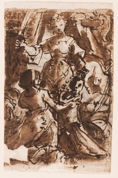 Recto: Judith med huvudet av Holofernes; Kristi himmelsfärd av Jan van der Straet, called Stradanus