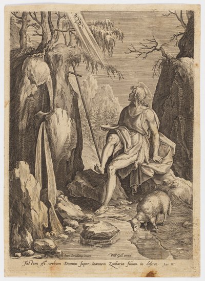 Johannes Döparen i vildmarken av Jan van der Straet, called Stradanus