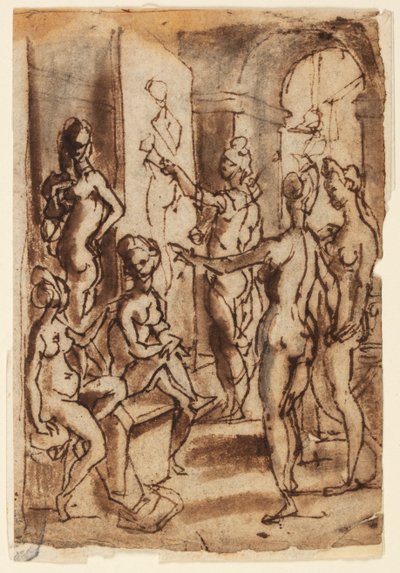 Zeuxis målar Helen av Jan van der Straet, called Stradanus