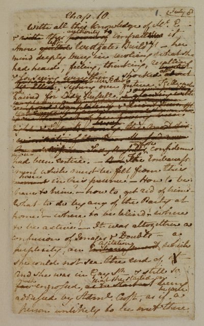MS EG 3038 F.1 från kapitel 10 i "Persuasion" av Jane Austen