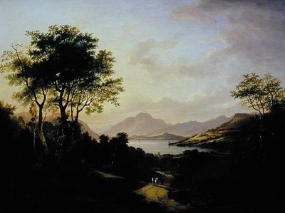 Vidsträckt utsikt över Loch Lomond, nära Dumbarton (olja på duk) av Jane Nasmyth