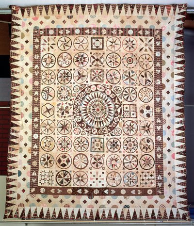 Patchwork sängöverdrag, Irland, 1850-60 (textil) av Jane Pizar