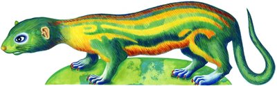 Ferret, 1996, (bläck och gouache) av Jane Tattersfield
