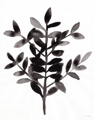 Botanisk med Nagi Fern III (bläck på papper) av Janel Bragg