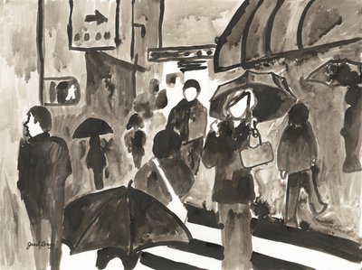 Manhattan Abstract II c.2014 (tusch på papper) av Janel Bragg