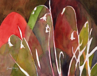 Snow Drops at the Gentry House, ca 2018 (akvarell och kasein på papper) av Janel Bragg