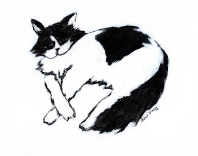Thomas Lounging II, ca 2019 (blandteknik på papper) av Janel Bragg