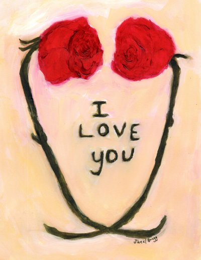 Valentine, ca 2020 (akvarell och kasein på papper) av Janel Bragg