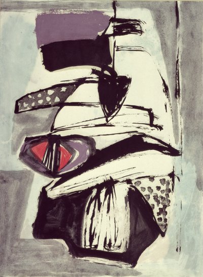 Komposition (akvarell och gouache på papper) av Jankel Adler