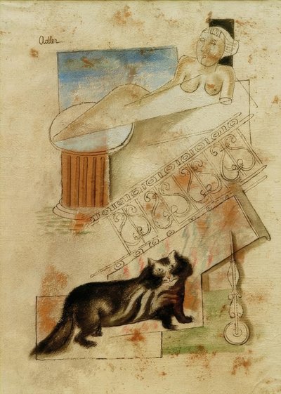 Katt och flytande jungfru av Jankel Adler