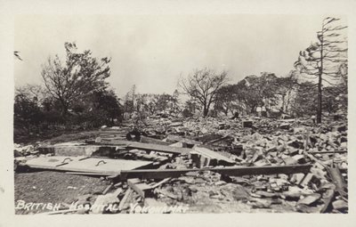 Efterdyningarna av den stora jordbävningen i Kanto, Japan, 1923 av Japanese Photographer