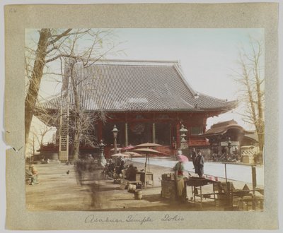 Asakusa-templet, Tokyo, Japan (handfärgat svartvitt foto) av Japanese Photographer
