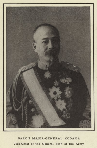 Baron generalmajor Kodama, vicechef för arméns generalstab av Japanese Photographer