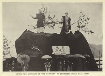 Innan avtäckningen av monumentet till Commodore Perry, nära Uraga av Japanese Photographer