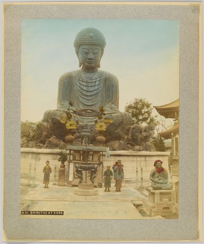 Daibutsu i Kobe, Japan (handfärgat svartvitt foto) av Japanese Photographer