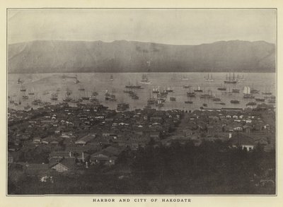 Hamnen och staden Hakodate av Japanese Photographer