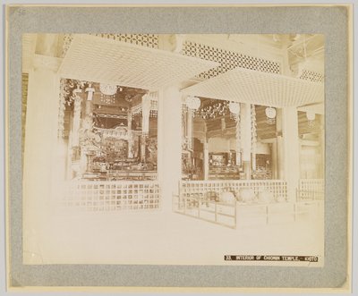 Interiör av Chionin-templet, Kyoto, Japan (s/v foto) av Japanese Photographer
