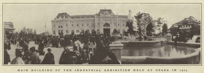 Huvudbyggnaden för industriutställningen som hölls i Osaka 1903 av Japanese Photographer