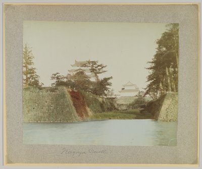 Nagoya slott, Japan (handfärgat svartvitt foto) av Japanese Photographer