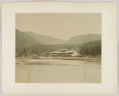Flodlandskap, Japan (handfärgat svartvitt foto) av Japanese Photographer