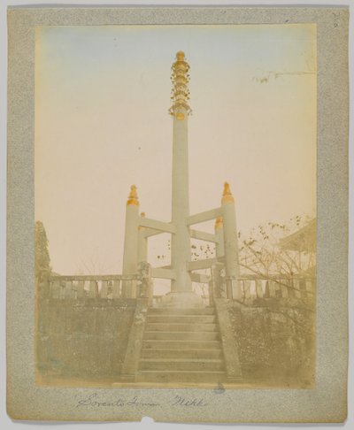 Sorento Tower, Nikko, Japan (handfärgat svartvitt foto) av Japanese Photographer