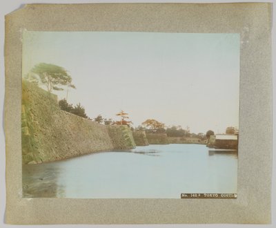 Tokyo Castle, Japan (handfärgat svartvitt foto) av Japanese Photographer