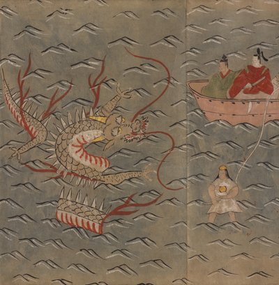 En drake- och kvinnadykare, illustration från 