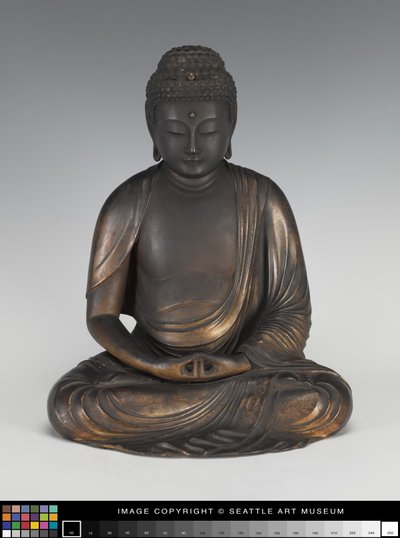 Amida Buddha på en Lotus Piedestal av Japanese School