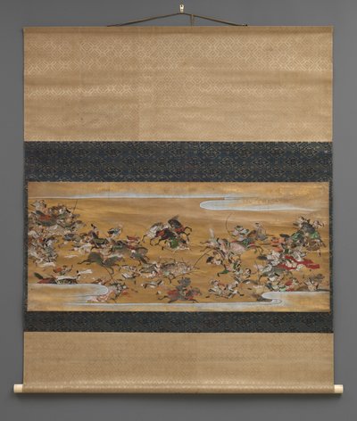 Kampscen i moln (hängande rulla) av Japanese School
