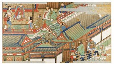 Kinesisk hovscen i Yamato-e-stil av Japanese School