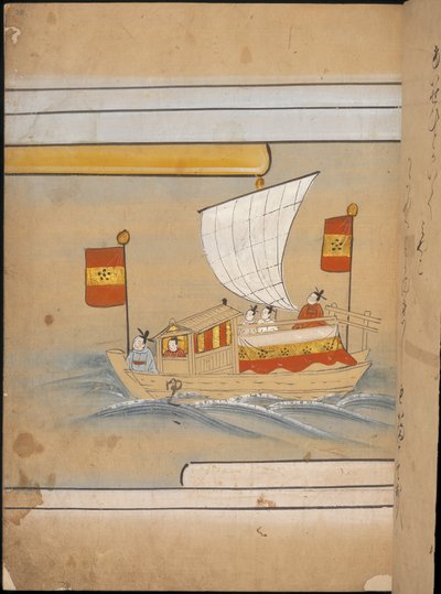 Kinesiska sändebud i en båt, illustration från 