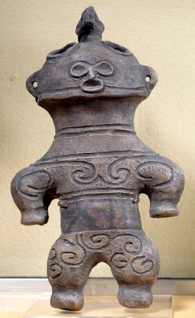 Dogu-statyett Japan, höjd 20 cm, neolitikum, Jomon-period av Japanese School