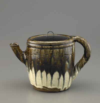 Ewer med lacklock, Hizen-provinsen, Momoyama-perioden, tidigt 1600-tal (stengods med glasyr av järn och rishalm) av Japanese School