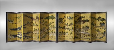 Hie Sanno Sairei-Zu, 1600-talet (bläck, färg och bladguld på papper) av Japanese School