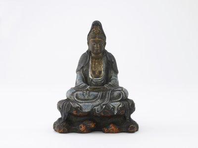 Imageo f ryggstöd d Kan-on, Ito, Itofu, Edo Perio d eller Meiji Ella (Cerami c) av Japanese School