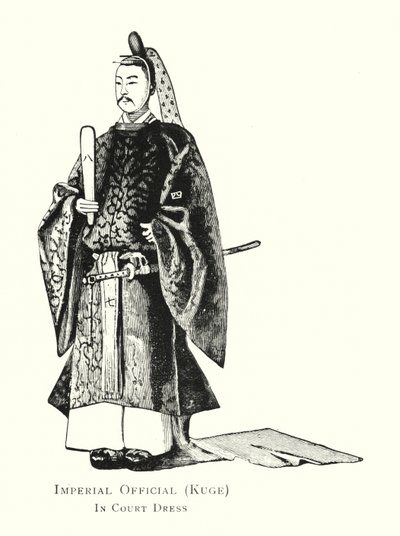 Imperial Official, Kuge, i Court Dress (litho) av Japanese School