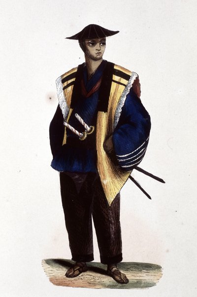 Japansk officer,1860 (gravyr) av Japanese School