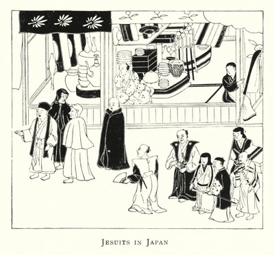 Jesuiter i Japan (litho) av Japanese School