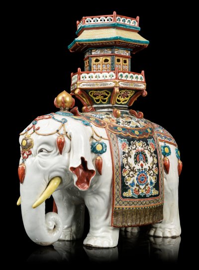 Elefant i Kakiemon-stil av Japanese School
