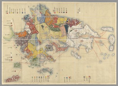 Karta över ön Kyushu, Japan av Japanese School