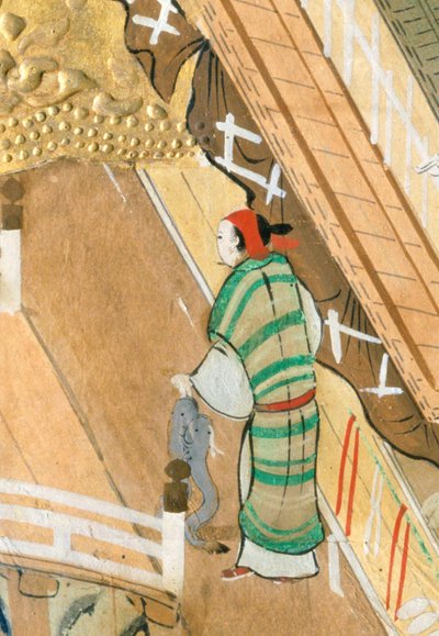 Osakazu Byobu - Japansk vikskärm med åtta paneler (målning) av Japanese School