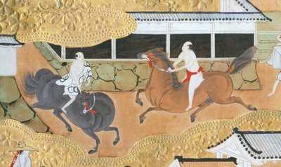 Osakazu Byobu - Japansk vikskärm med åtta paneler (målning) av Japanese School
