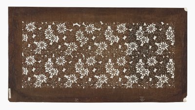 Pappersstencil (katagami), sent 1800-tal (Mulberry barkpapper behandlat med persimon juice) av Japanese School