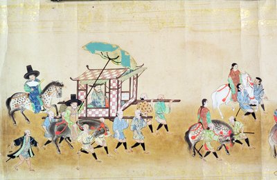 Del av den sjätte koreanska ambassaden i Japan vid tiden för Tokugawa Ietsuna succession 1651, möjligen av Kano Masanobu (1625-94) 1655-57 (rullmålning) av Japanese School