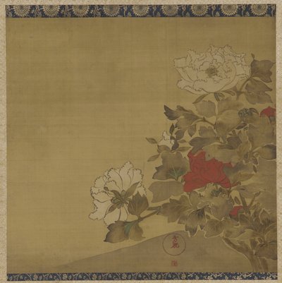 Pioner, Edo-period (bläck & färg på siden) av Japanese School