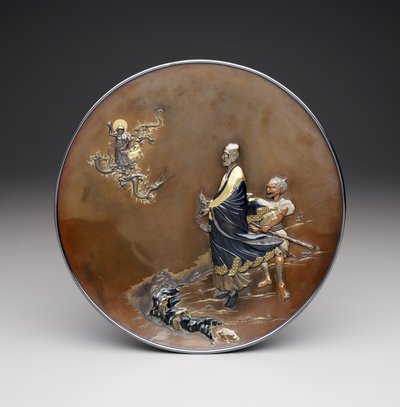 Plack, Meiji-period. c.1870 (silver, koppar och förgylld) av Japanese School